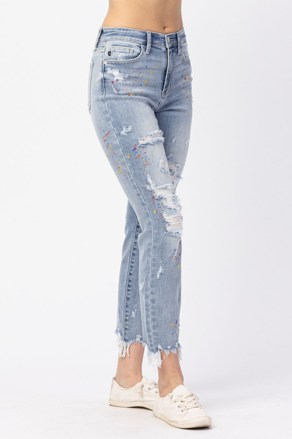 Christine Rainbow Paint Splatter Boyfriend