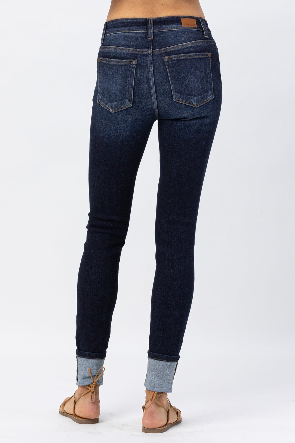 Jean HW Basic Long Inseam Cuffed Skinny