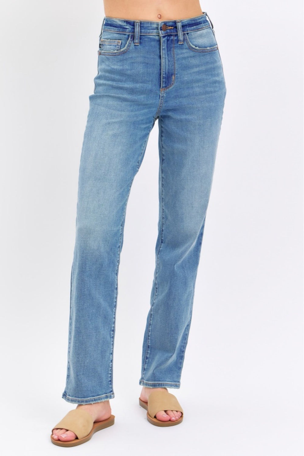 Bridgett HW Straight Leg Light wash