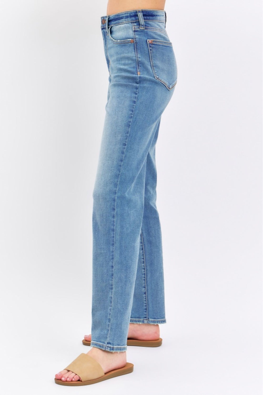 Bridgett HW Straight Leg Light wash