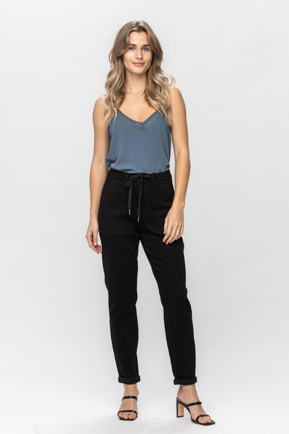 Rachel HW Black Cuffed Jogger