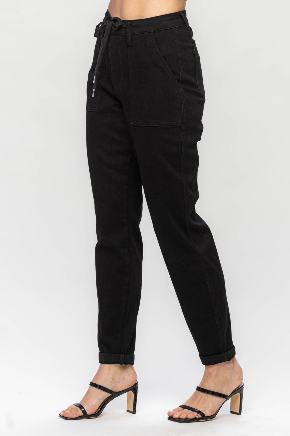 Rachel HW Black Cuffed Jogger
