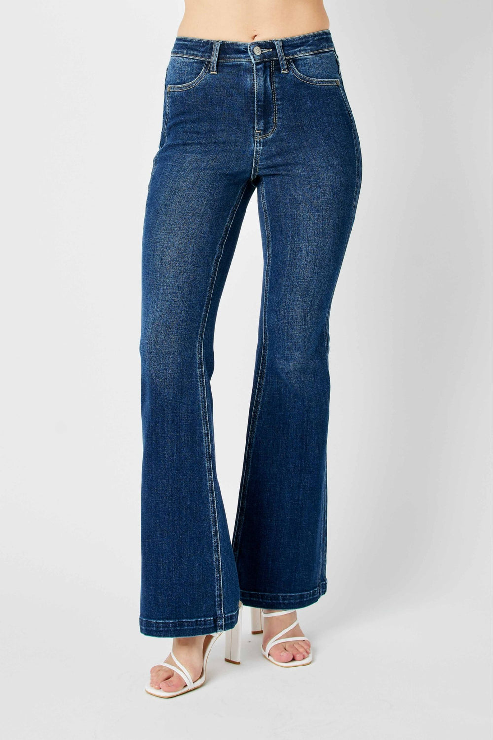 Calista HW Angled Side Seam Flare Jean