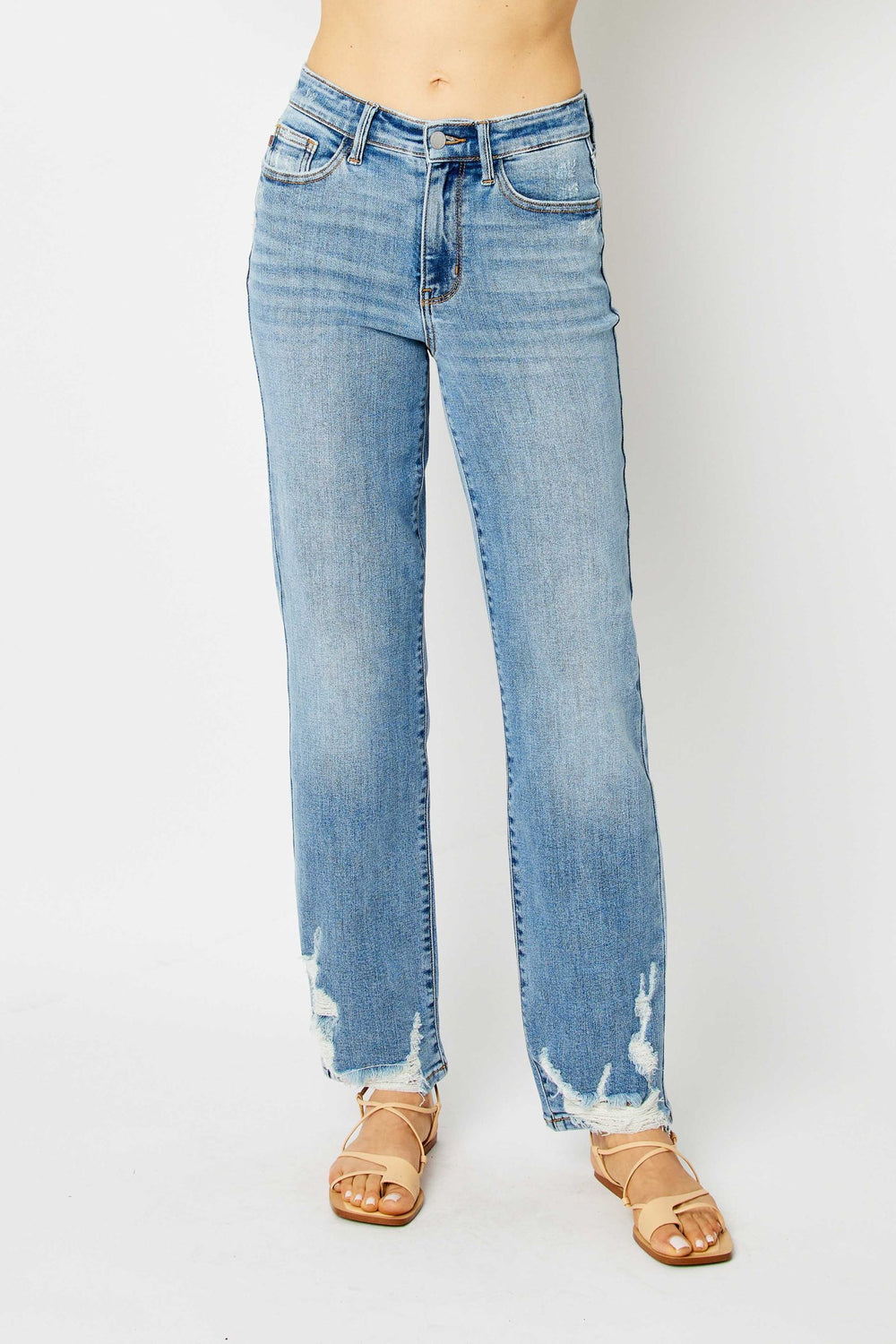 Selena HW Straight w/Heavy Destroy Hem