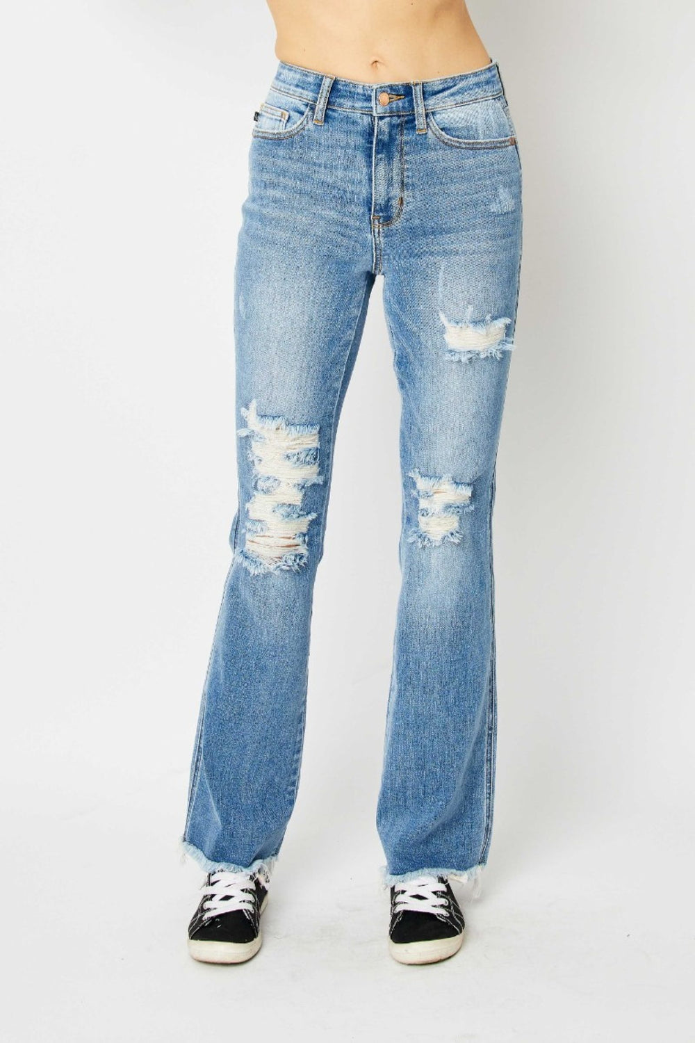 Frannie HW Fray Hem Bootcut Destroyed