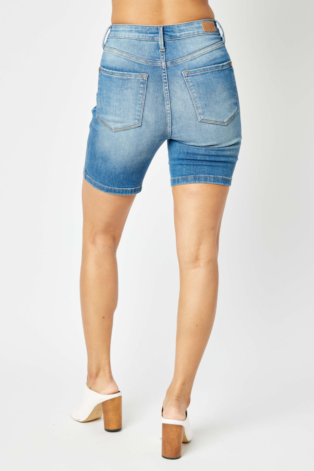 HW Double Button Tummy Control Bermuda Shorts
