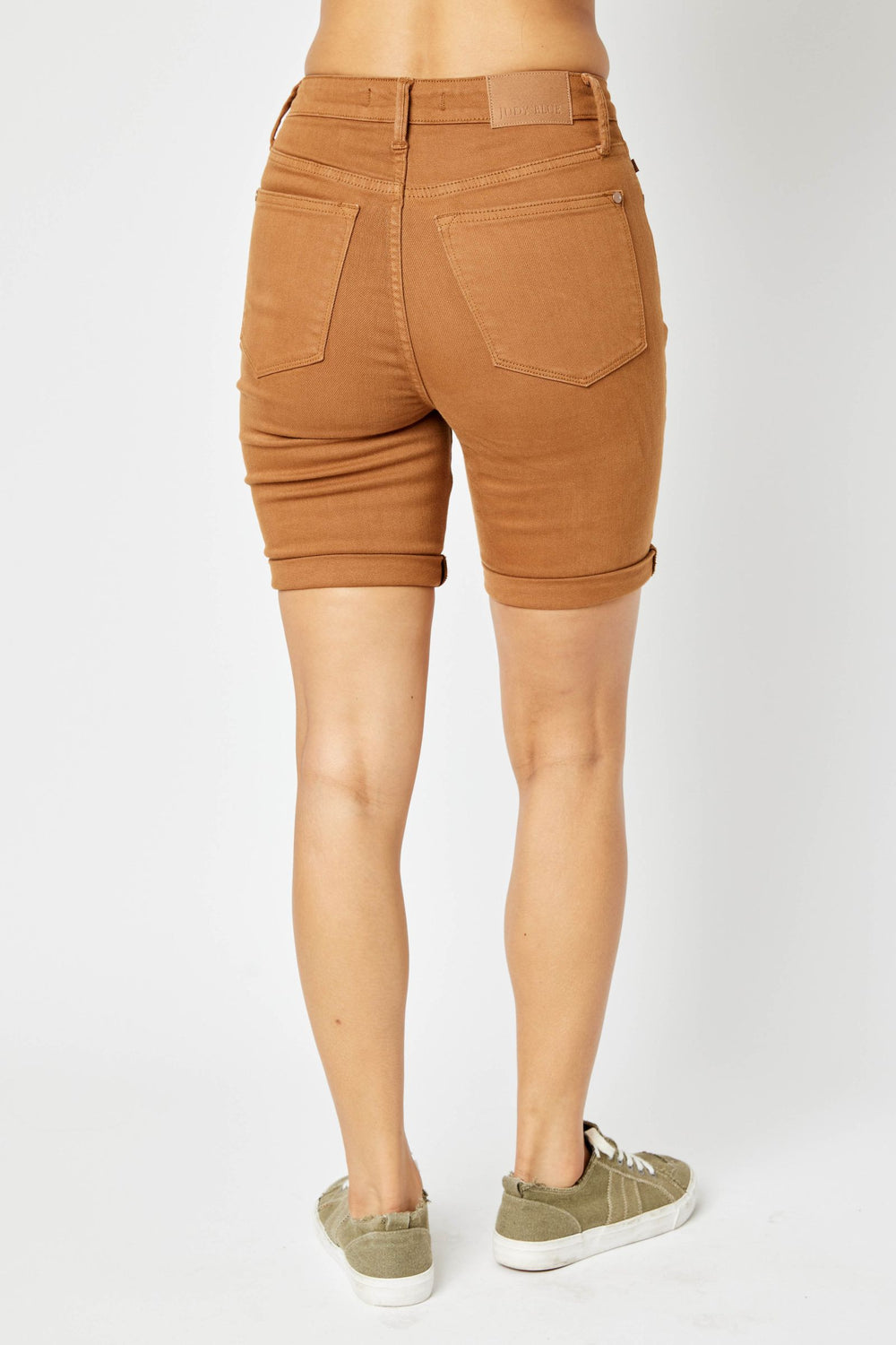 Isla Camel Hi Waist Tummy Control Bermuda Shorts