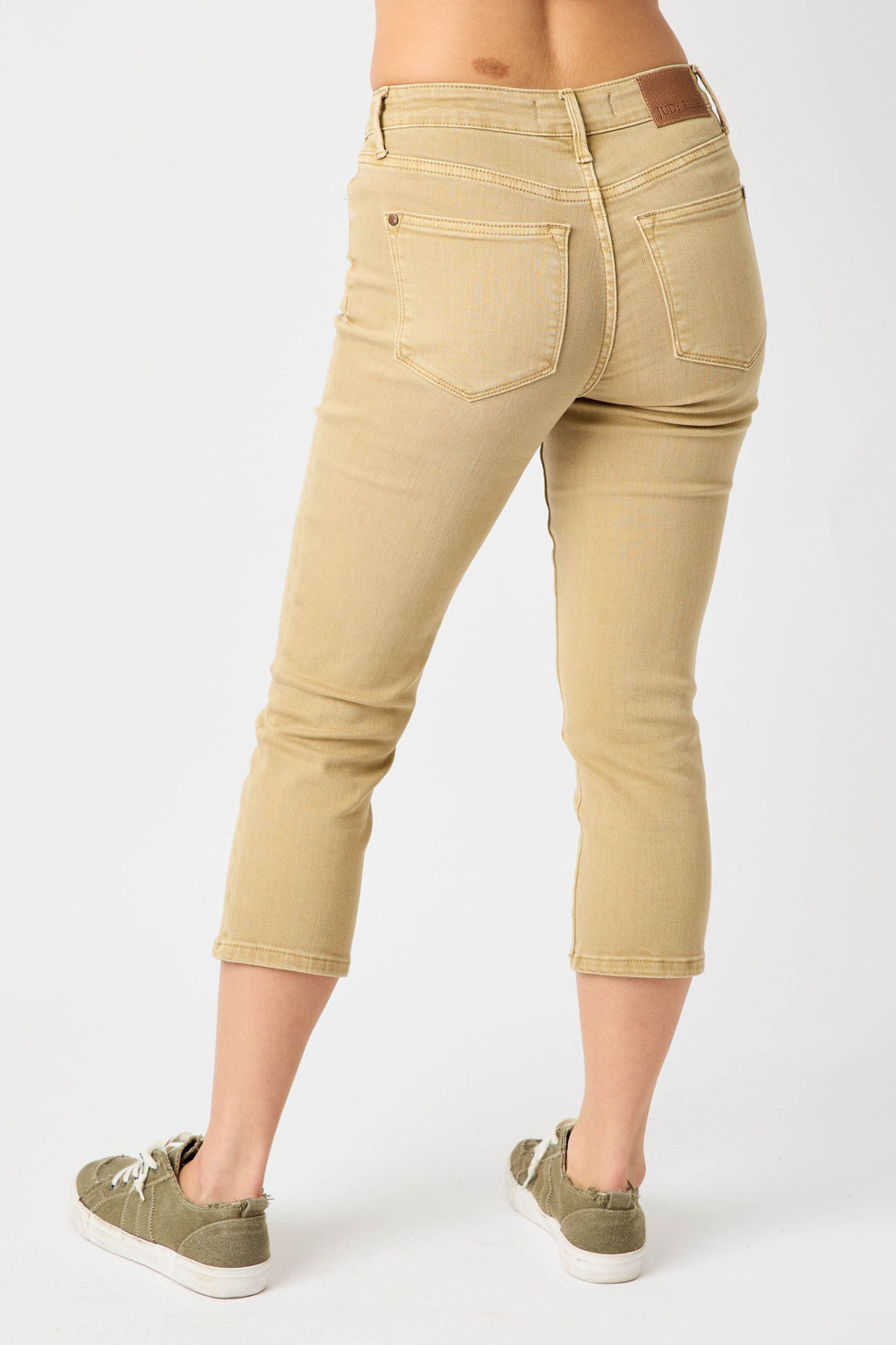 Ava Mid Rise Khaki Capris