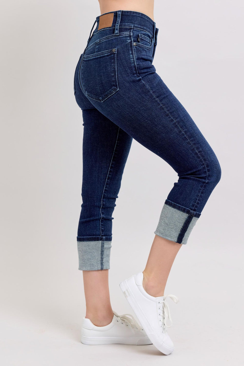 Aurora HW Double Band Capri Jeans