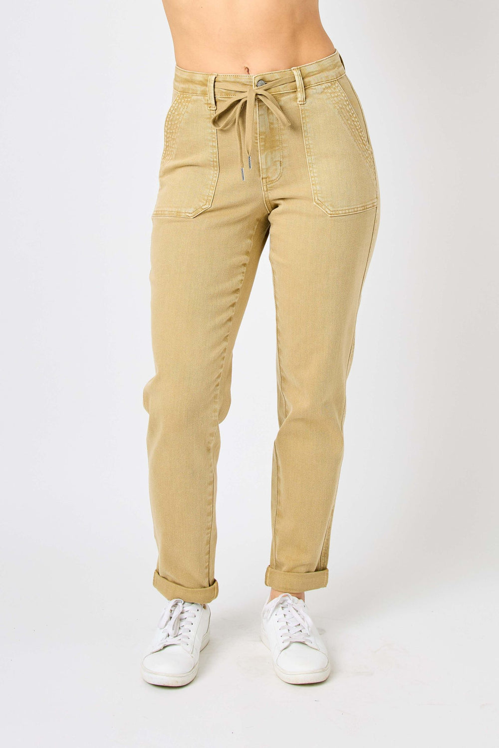 Khaki HW Cuffed Jogger