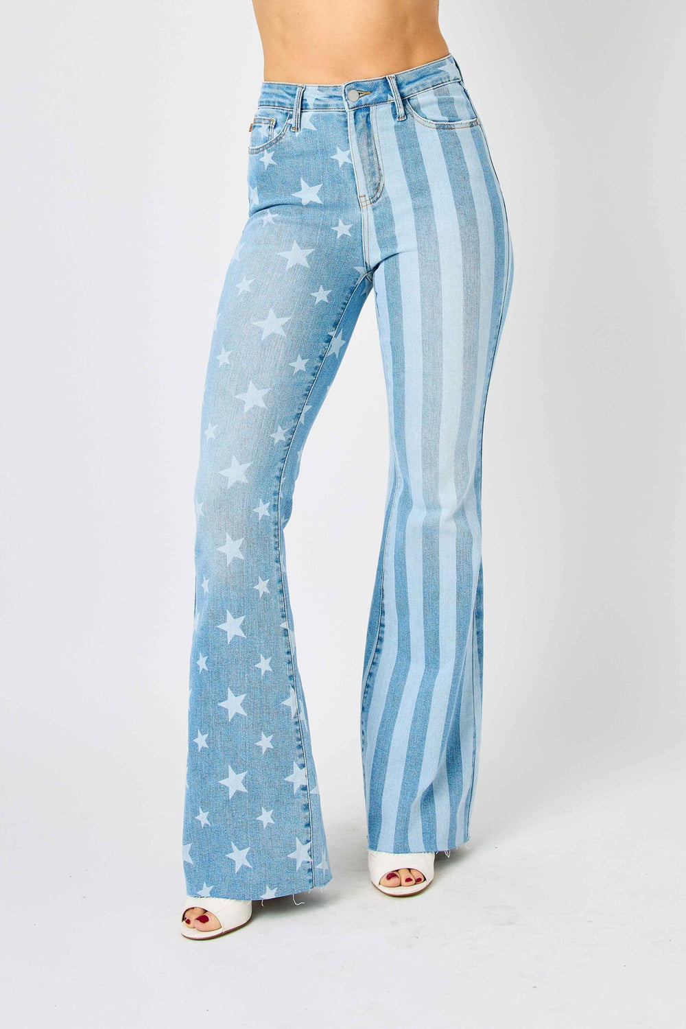 HW Stars and Stripes Bleach Wash Flare