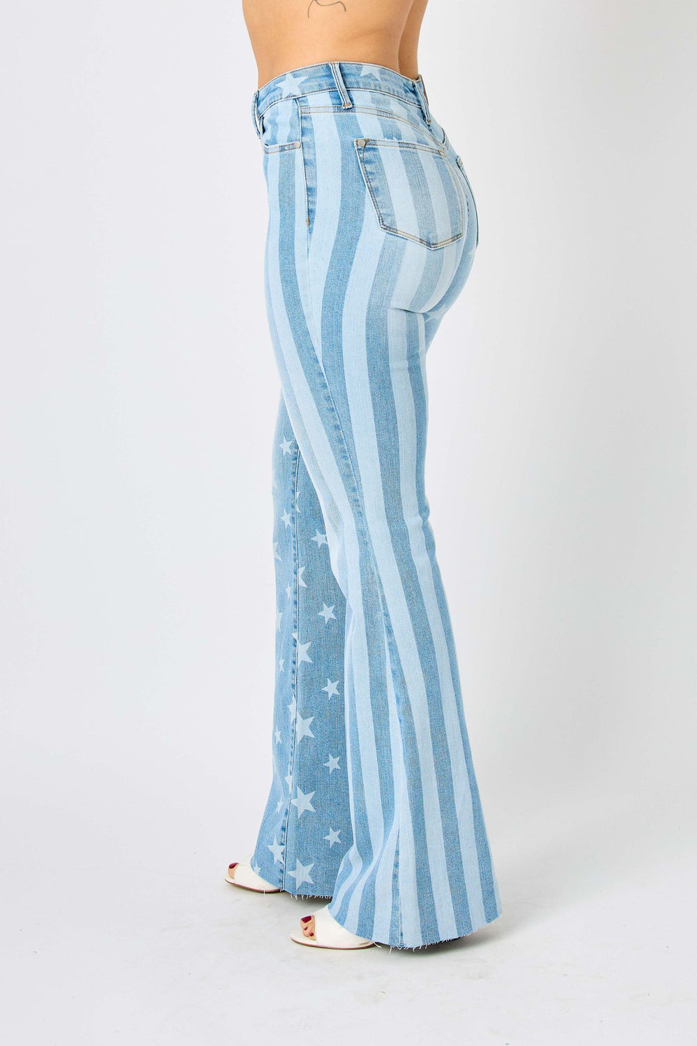 HW Stars and Stripes Bleach Wash Flare