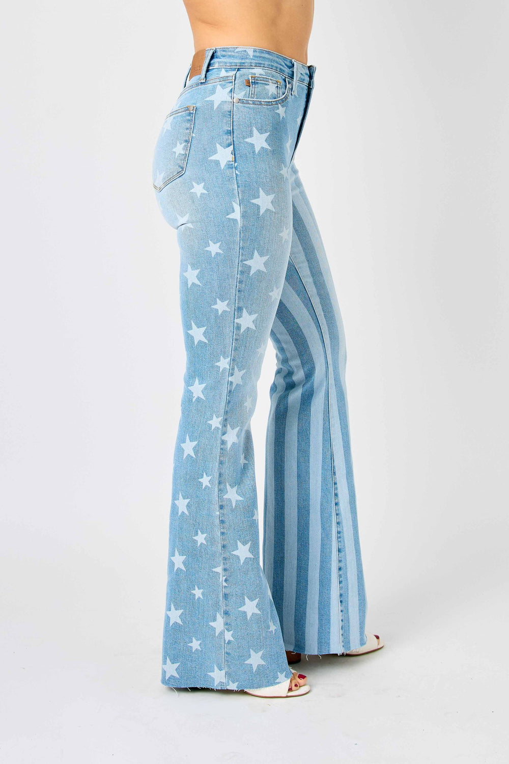 HW Stars and Stripes Bleach Wash Flare