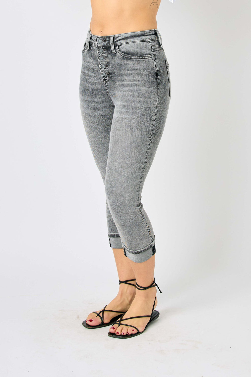 HW Cuffed Button Fly Capri
