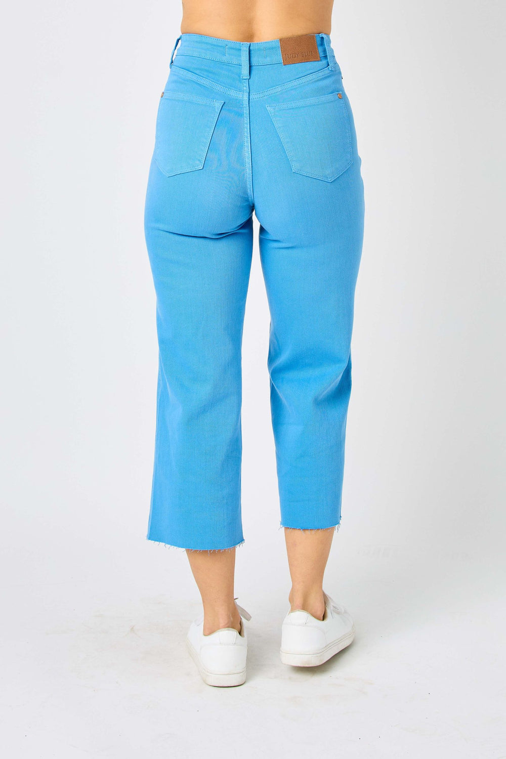HW Sky Blue Tummy Control Crop Capri