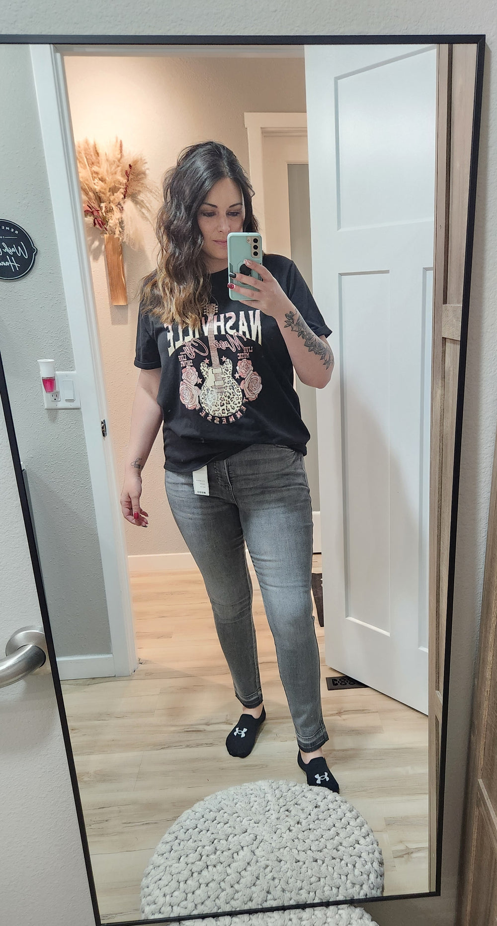 Morgan HW Tummy Control Release Hem Grey Skinny