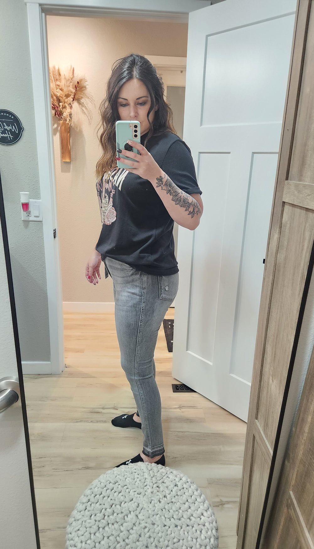 Morgan HW Tummy Control Release Hem Grey Skinny