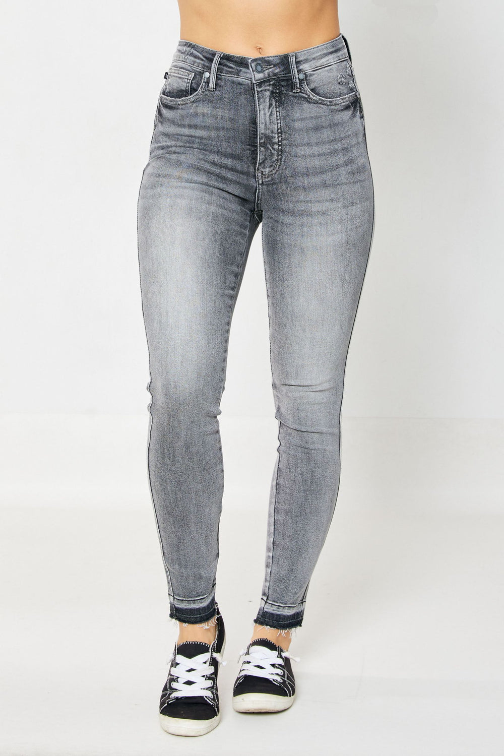 Morgan HW Tummy Control Release Hem Grey Skinny
