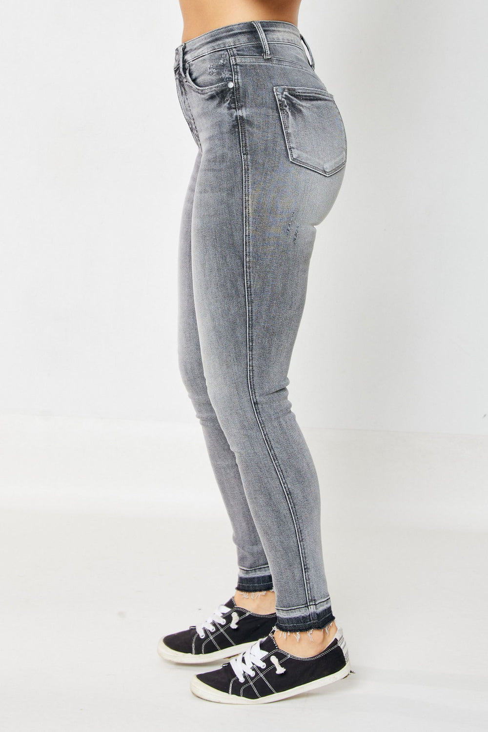 Morgan HW Tummy Control Release Hem Grey Skinny
