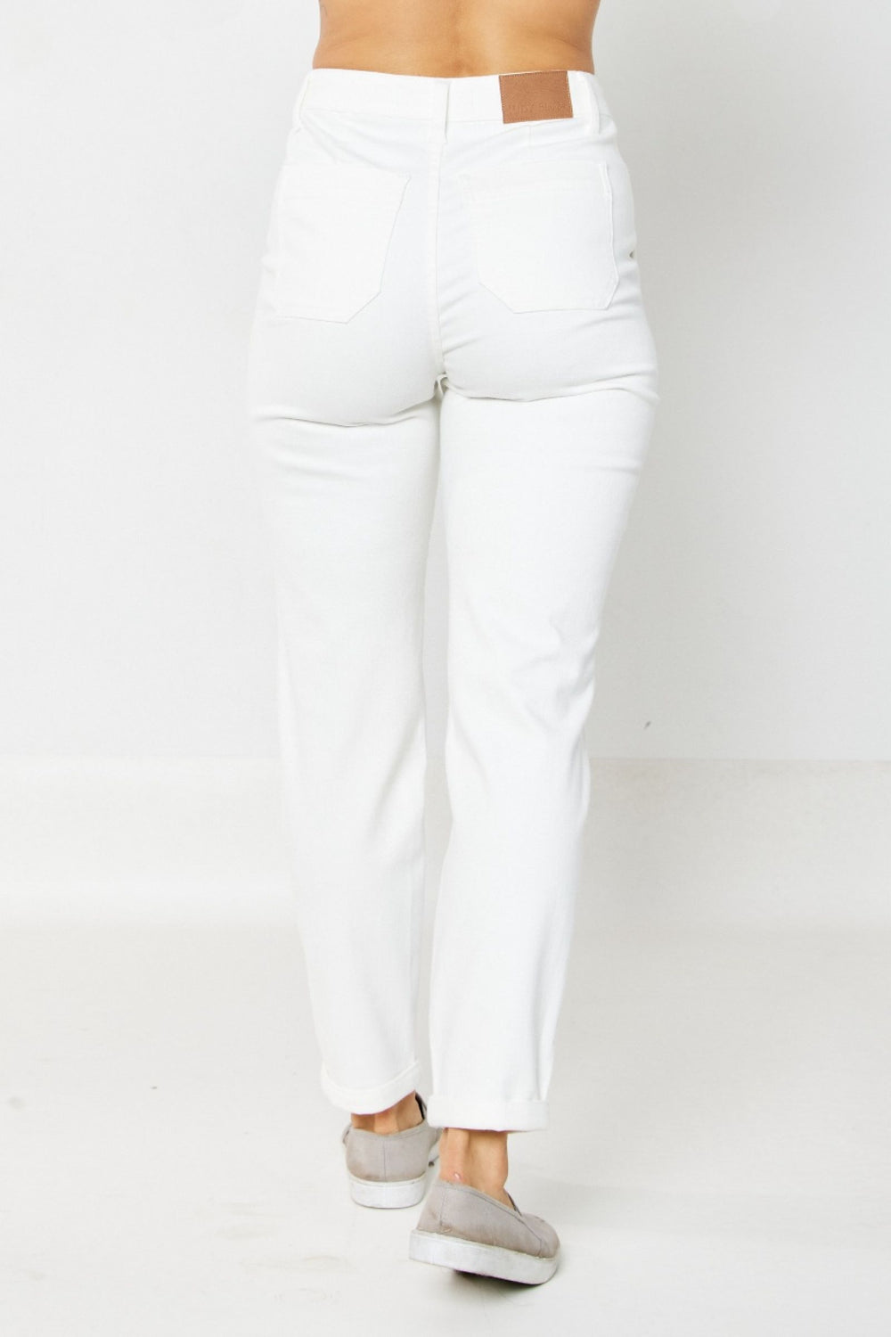 Maria HW White Cuffed Joggers