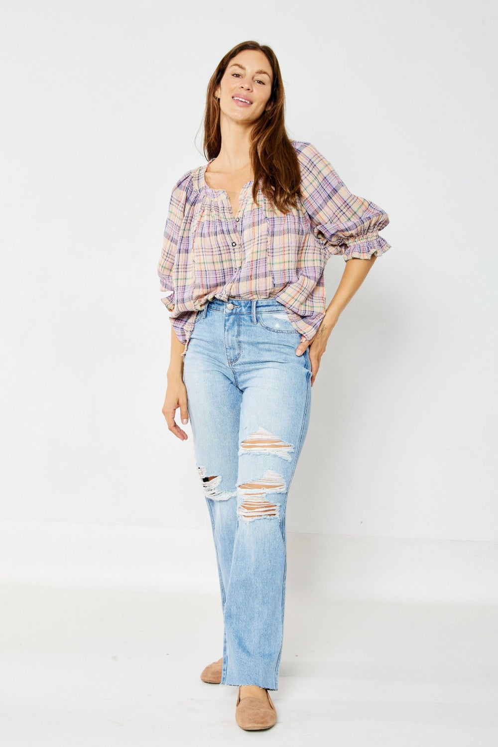 Luna HW Rigid Magic 90s Destroy Straight Leg