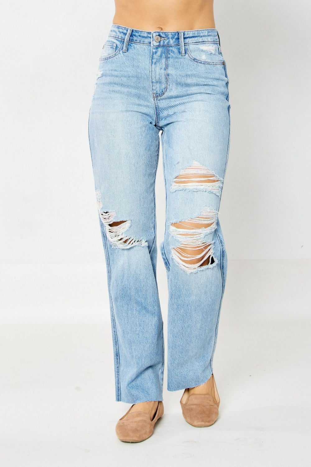 Luna HW Rigid Magic 90s Destroy Straight Leg