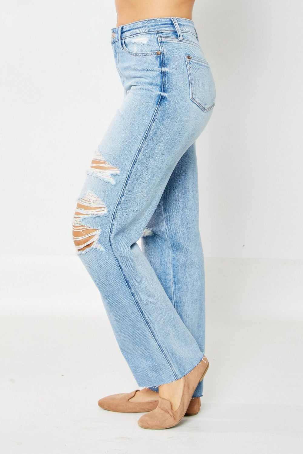 Luna HW Rigid Magic 90s Destroy Straight Leg