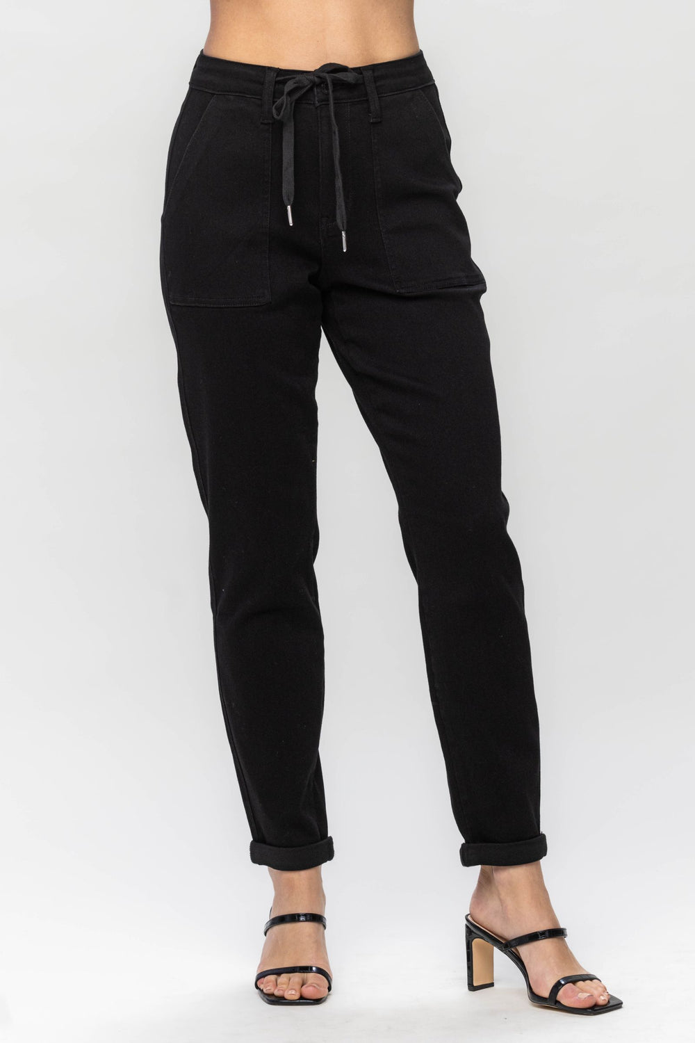 Rachel HW Black Cuffed Jogger