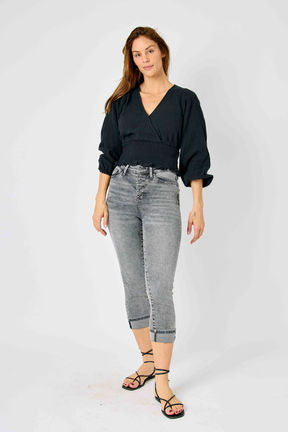 HW Cuffed Button Fly Capri
