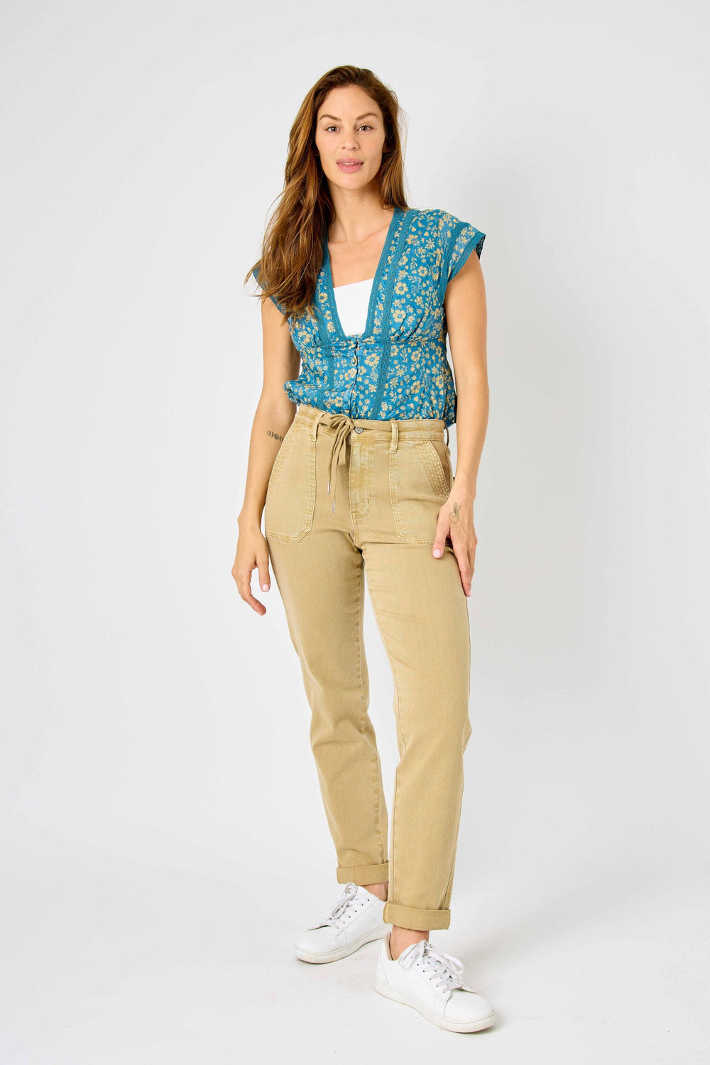 Khaki HW Cuffed Jogger