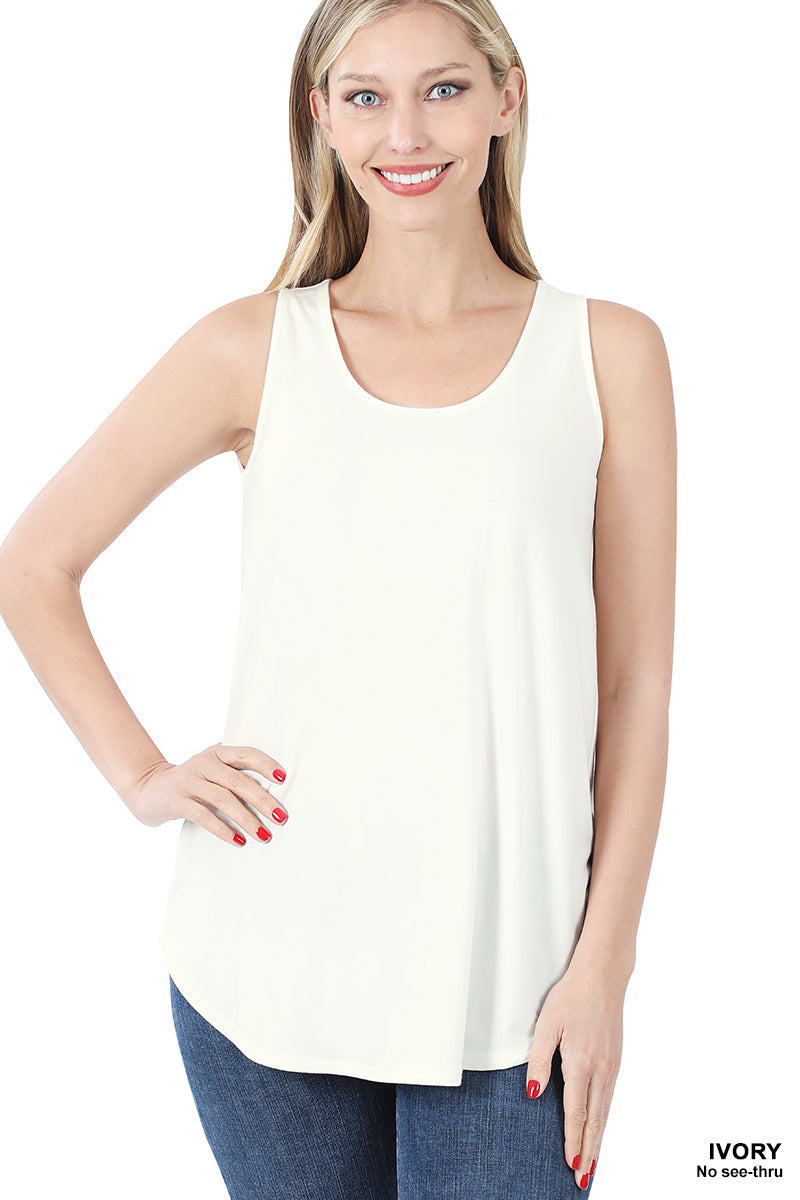Sleeveless Round Neck Round Hem Top