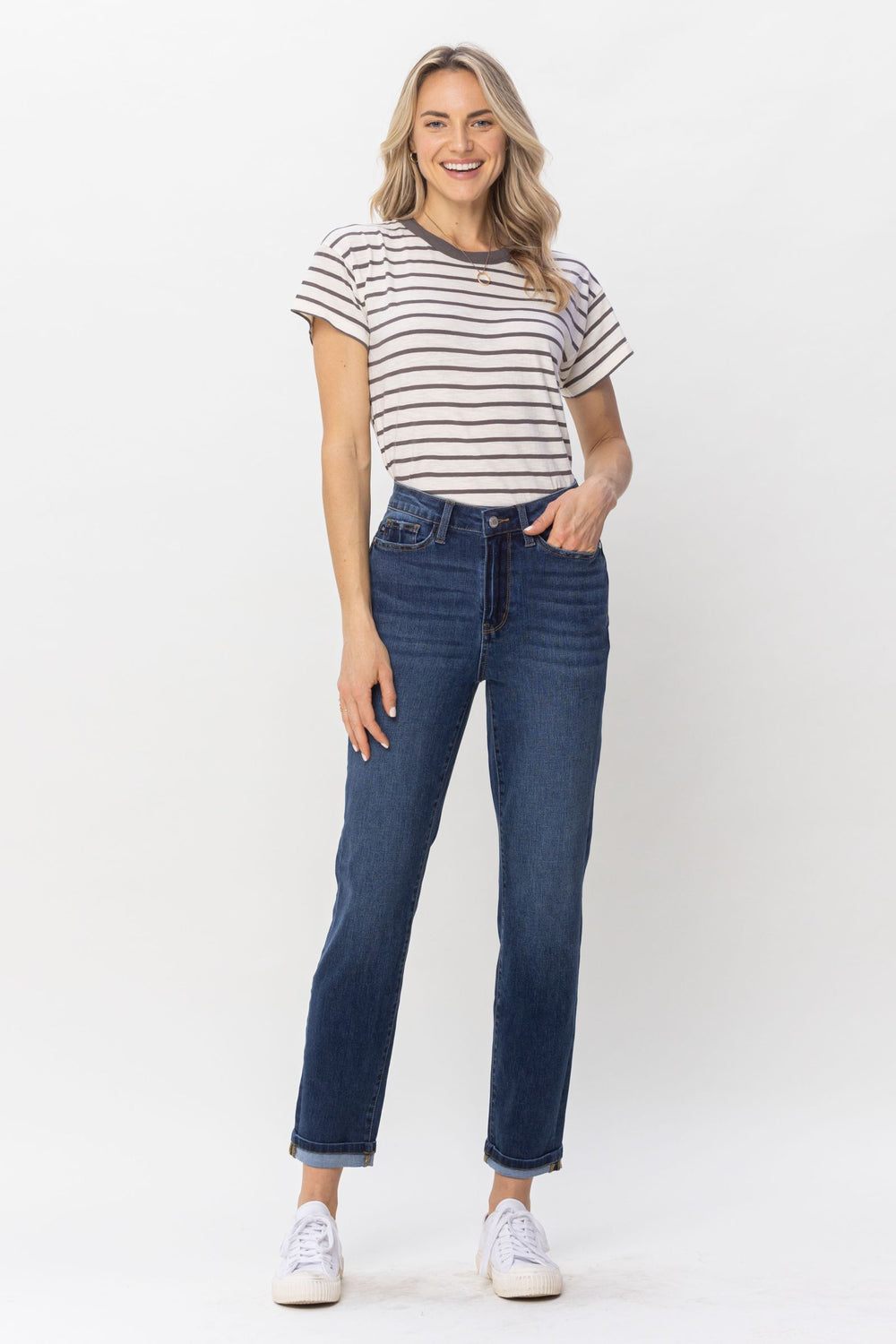 Claire HW Cool Denim Cuffed Boyfriend