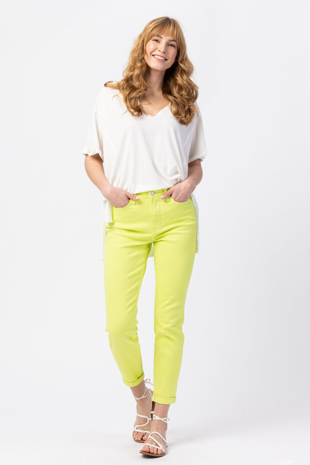 Key Lime HW Cuffed Slim Fit
