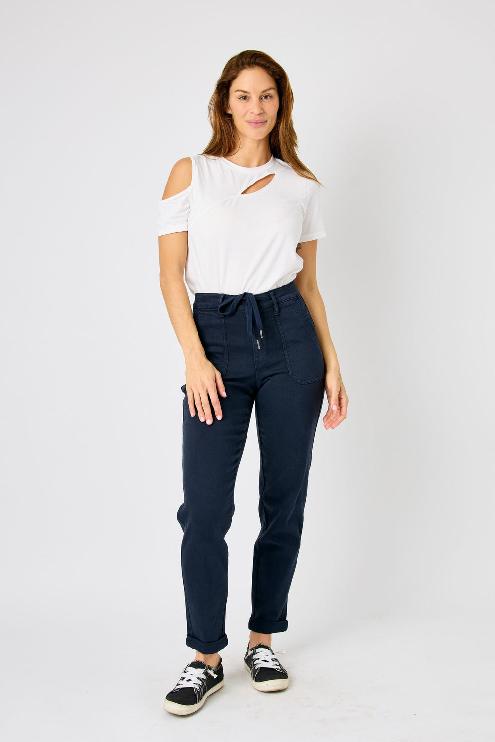 Navy HW Blue Cuffed Joggers