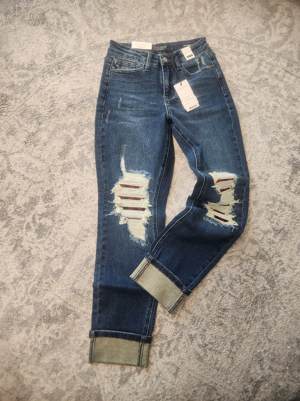 Charlotte MR Buffalo Plaid Boyfriend Jean