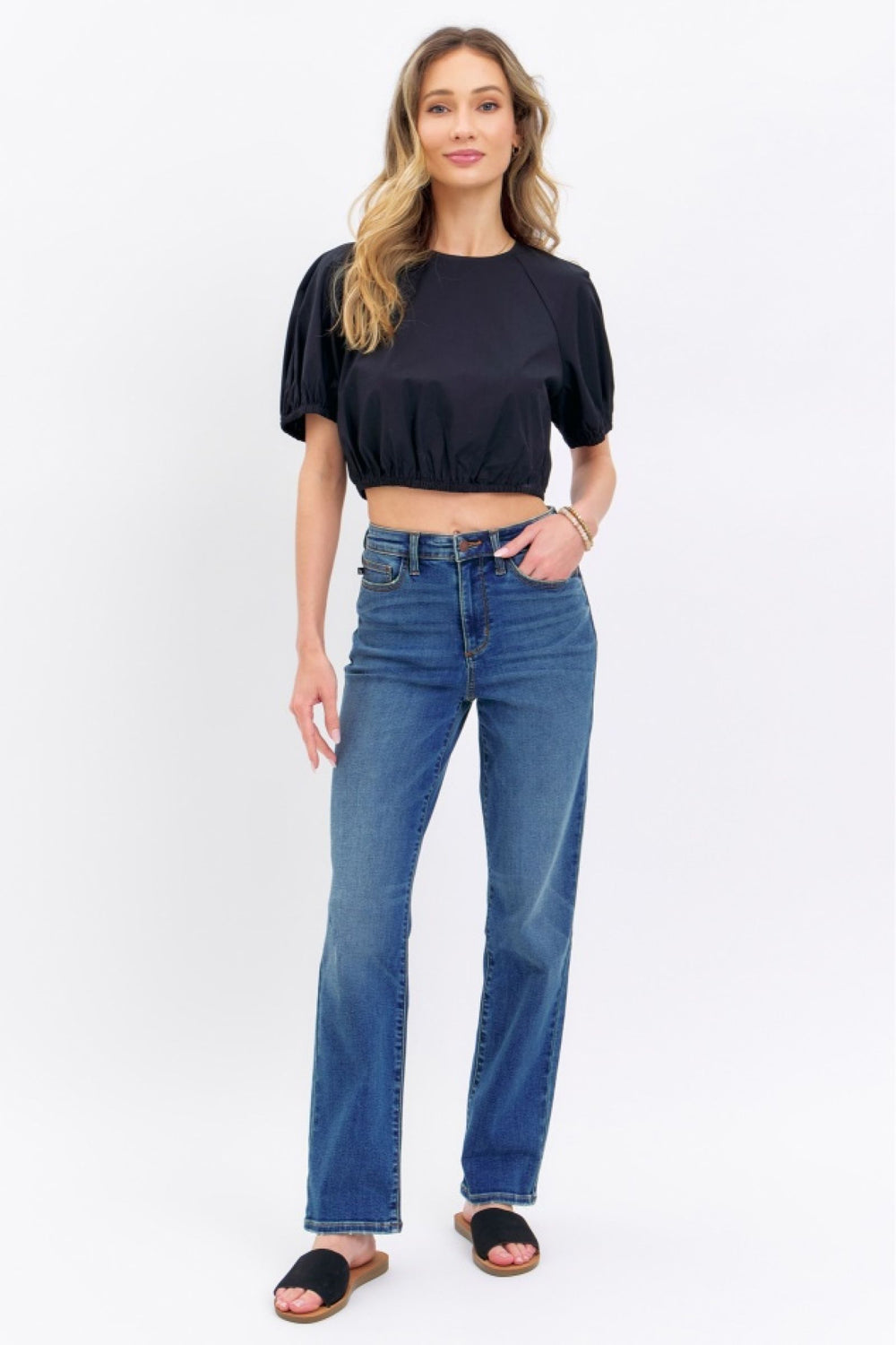 Estelle HW Straight Leg Dark wash