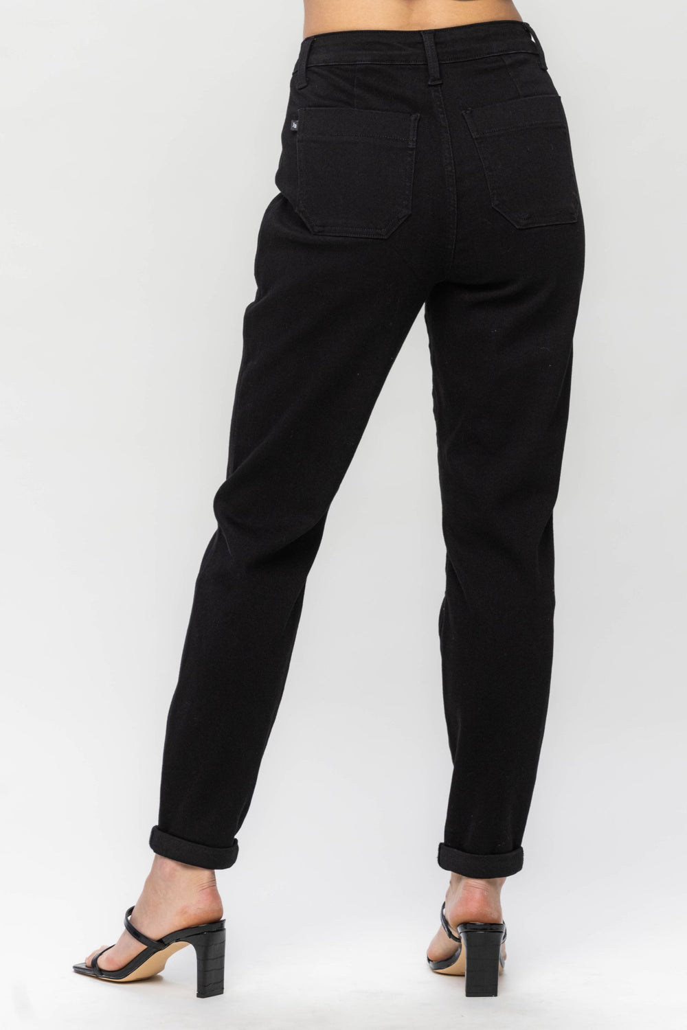 Rachel HW Black Cuffed Jogger