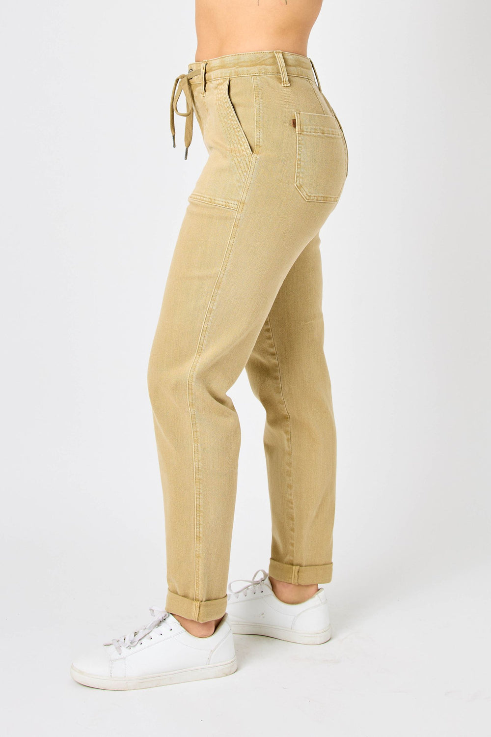 Khaki HW Cuffed Jogger