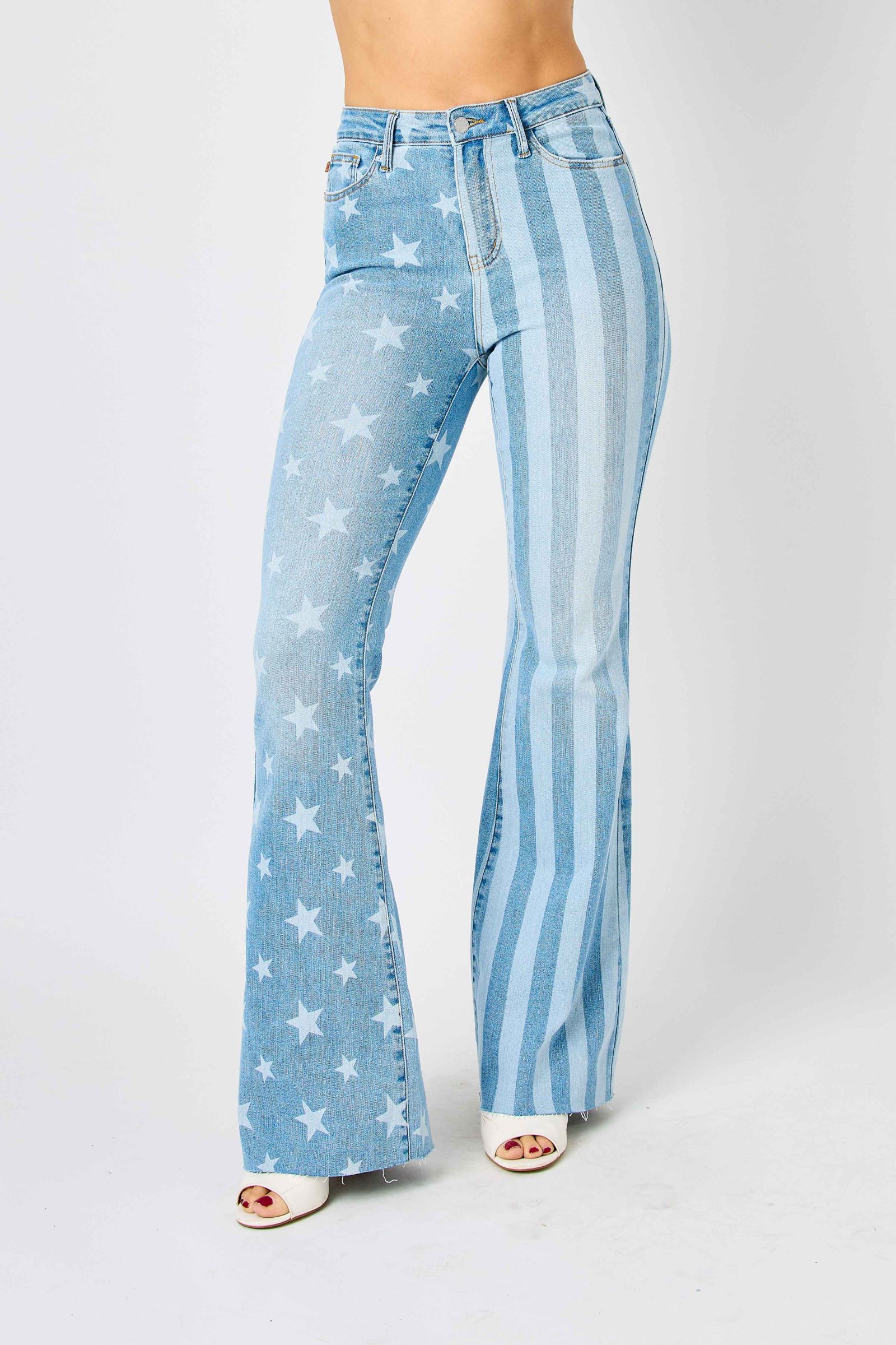 HW Stars and Stripes Bleach Wash Flare
