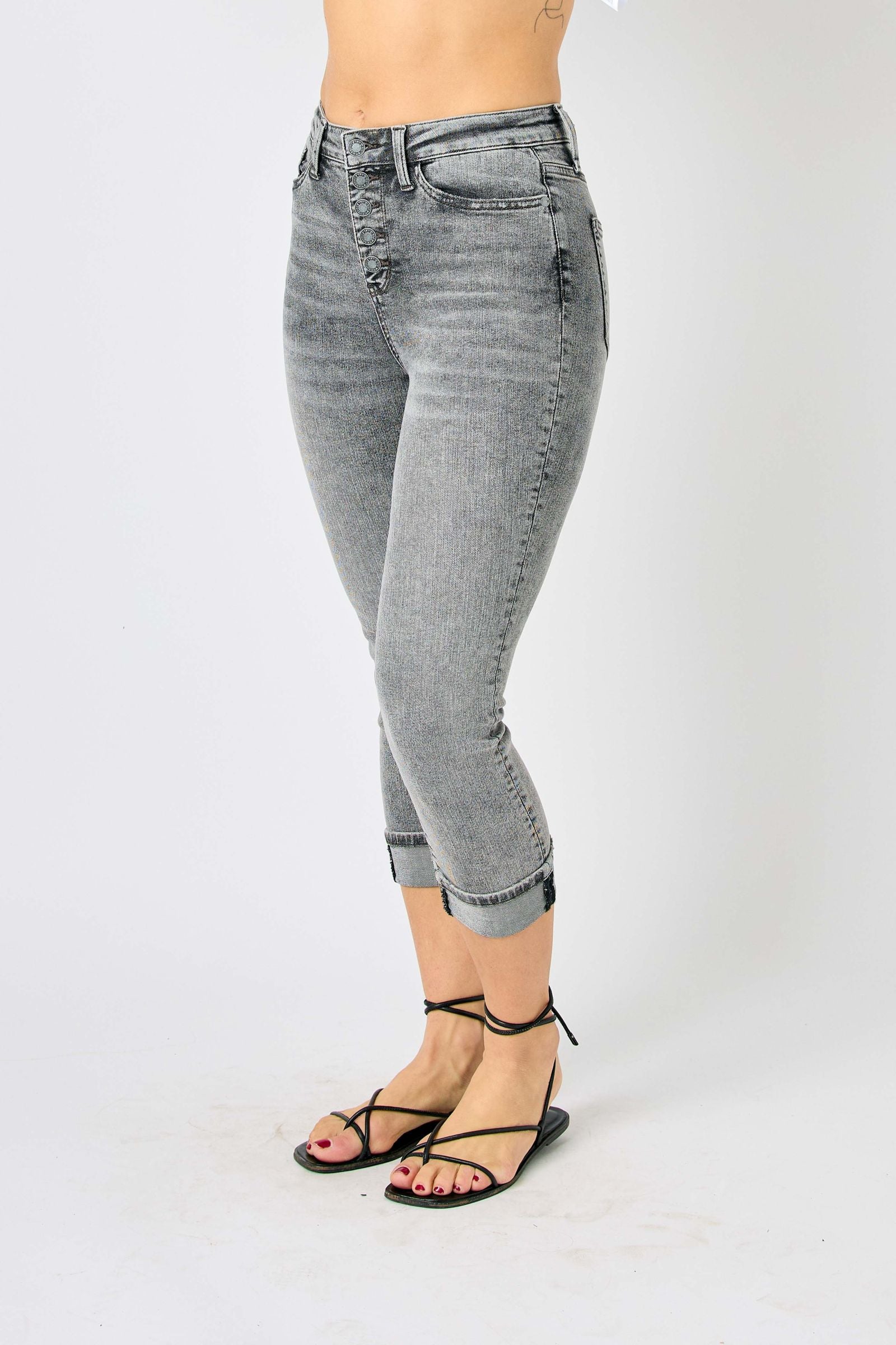 HW Cuffed Button Fly Capri