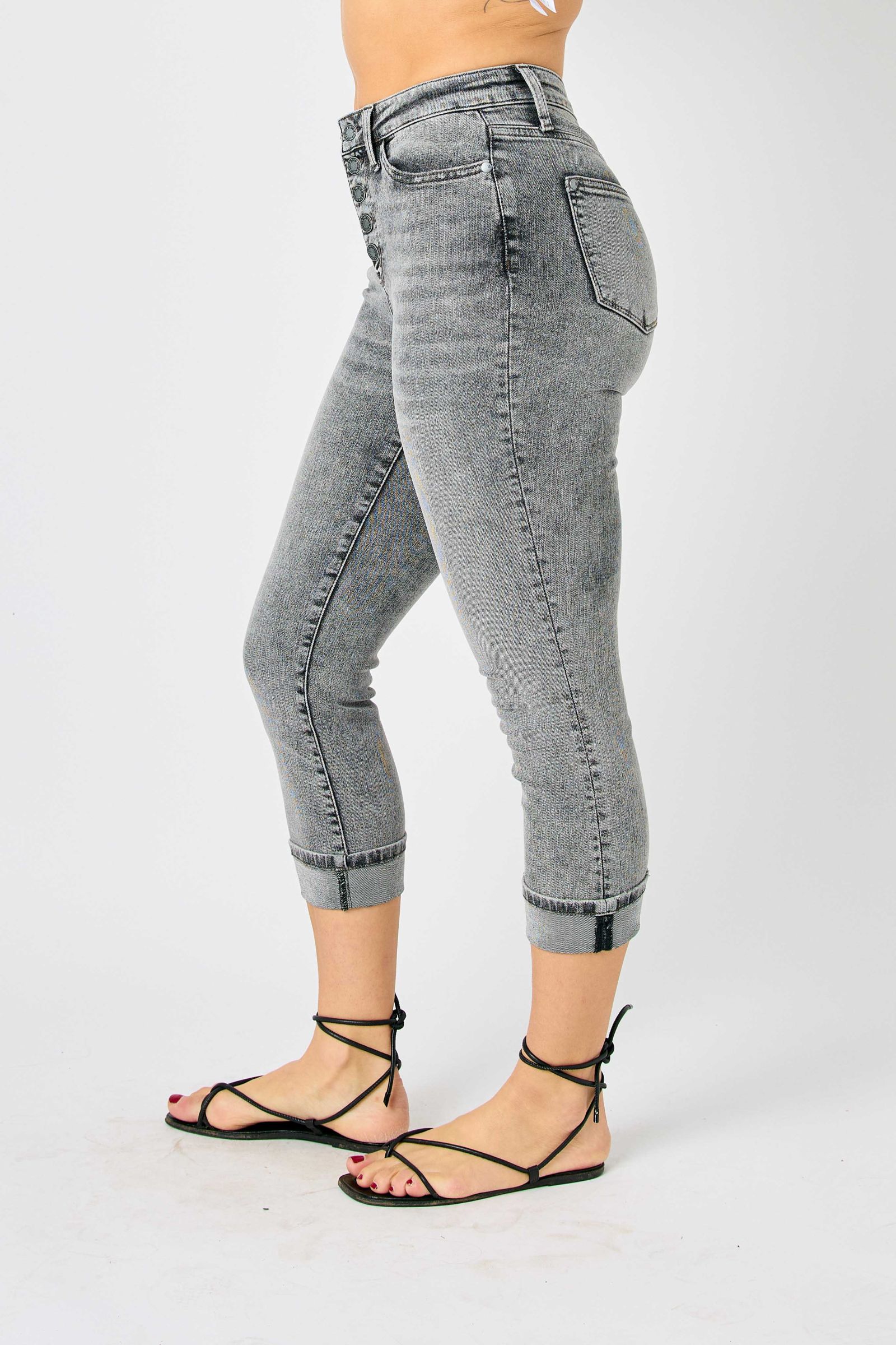 HW Cuffed Button Fly Capri