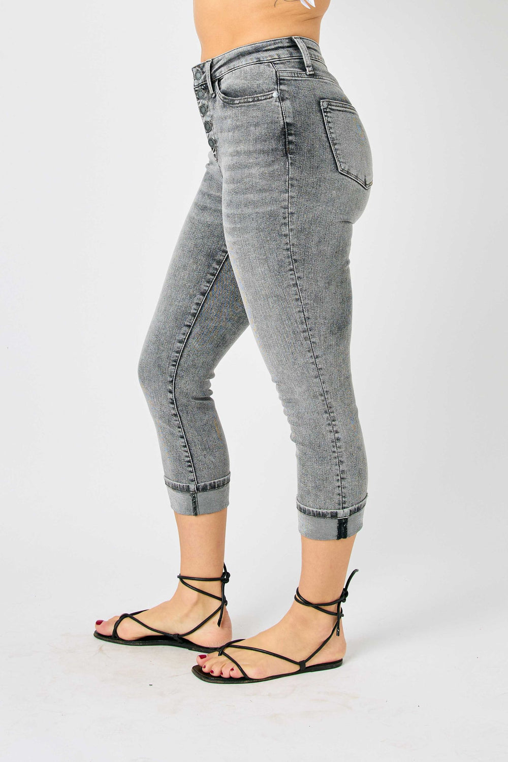 HW Cuffed Button Fly Capri
