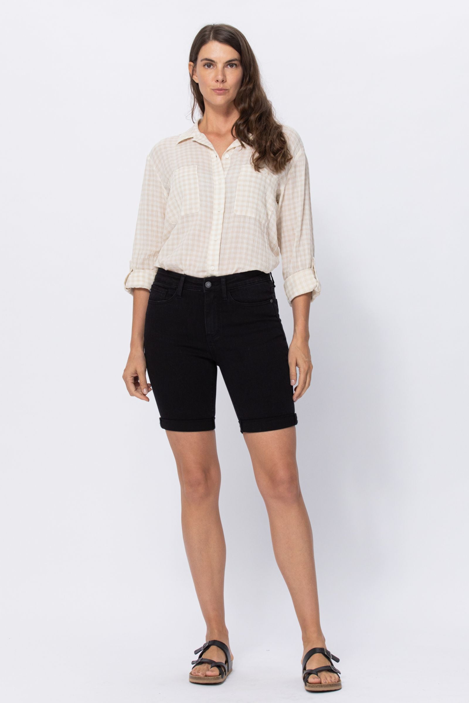 Judy Blue Hi Rise Black Bermuda Shorts