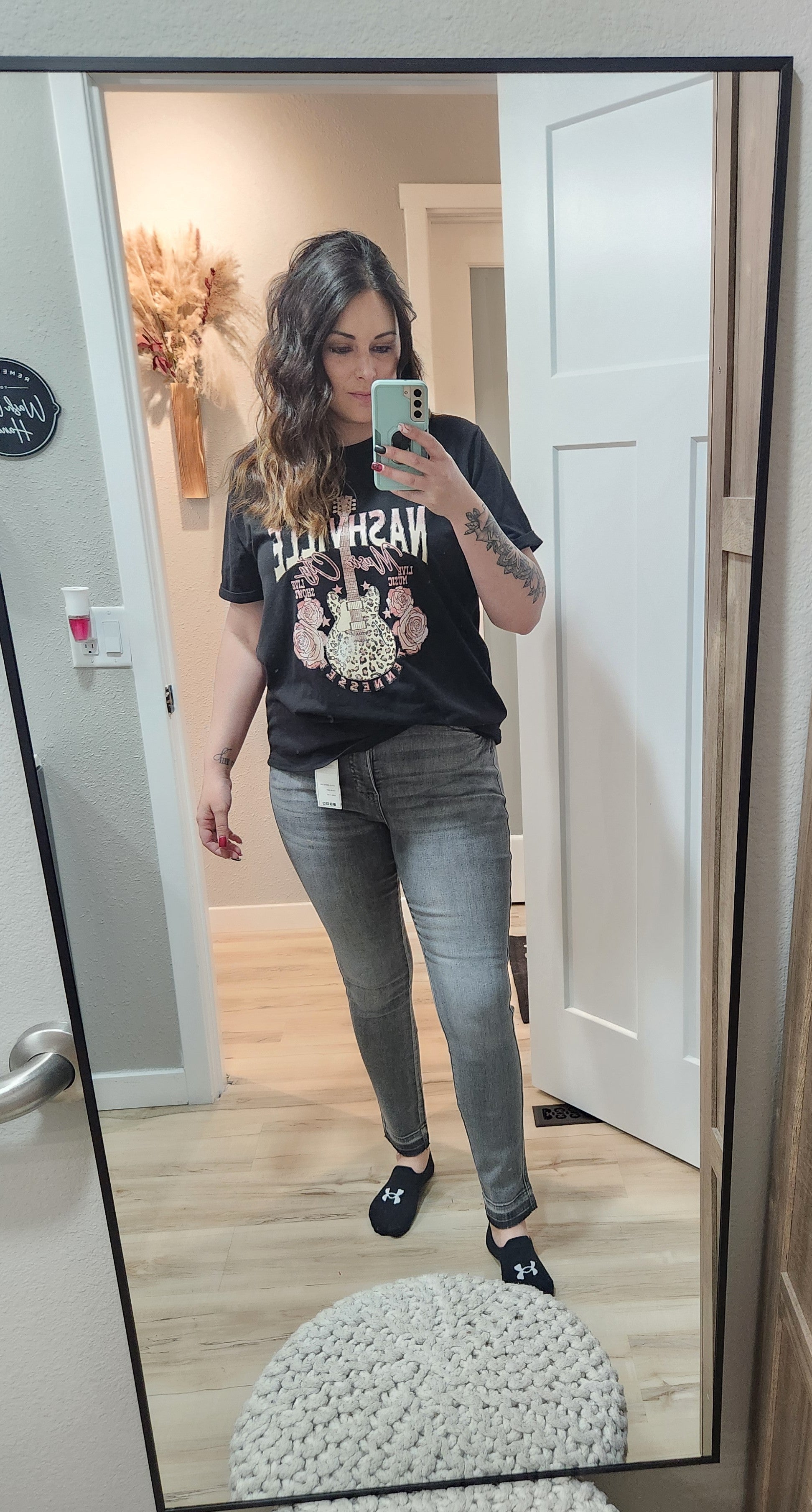 Morgan HW Tummy Control Release Hem Grey Skinny
