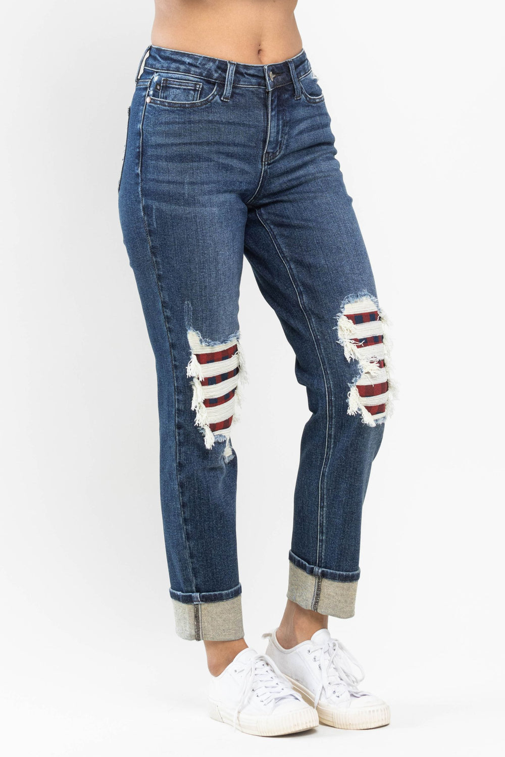 Charlotte MR Buffalo Plaid Boyfriend Jean