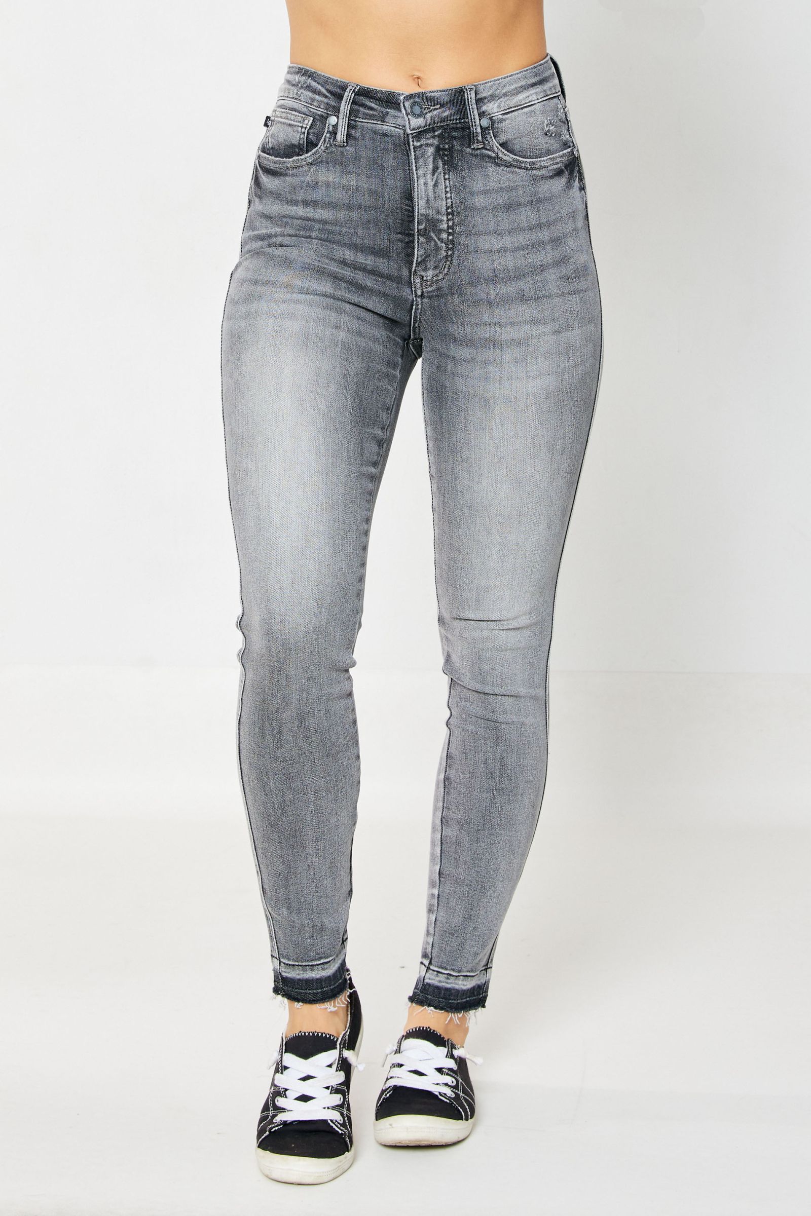 Morgan HW Tummy Control Release Hem Grey Skinny