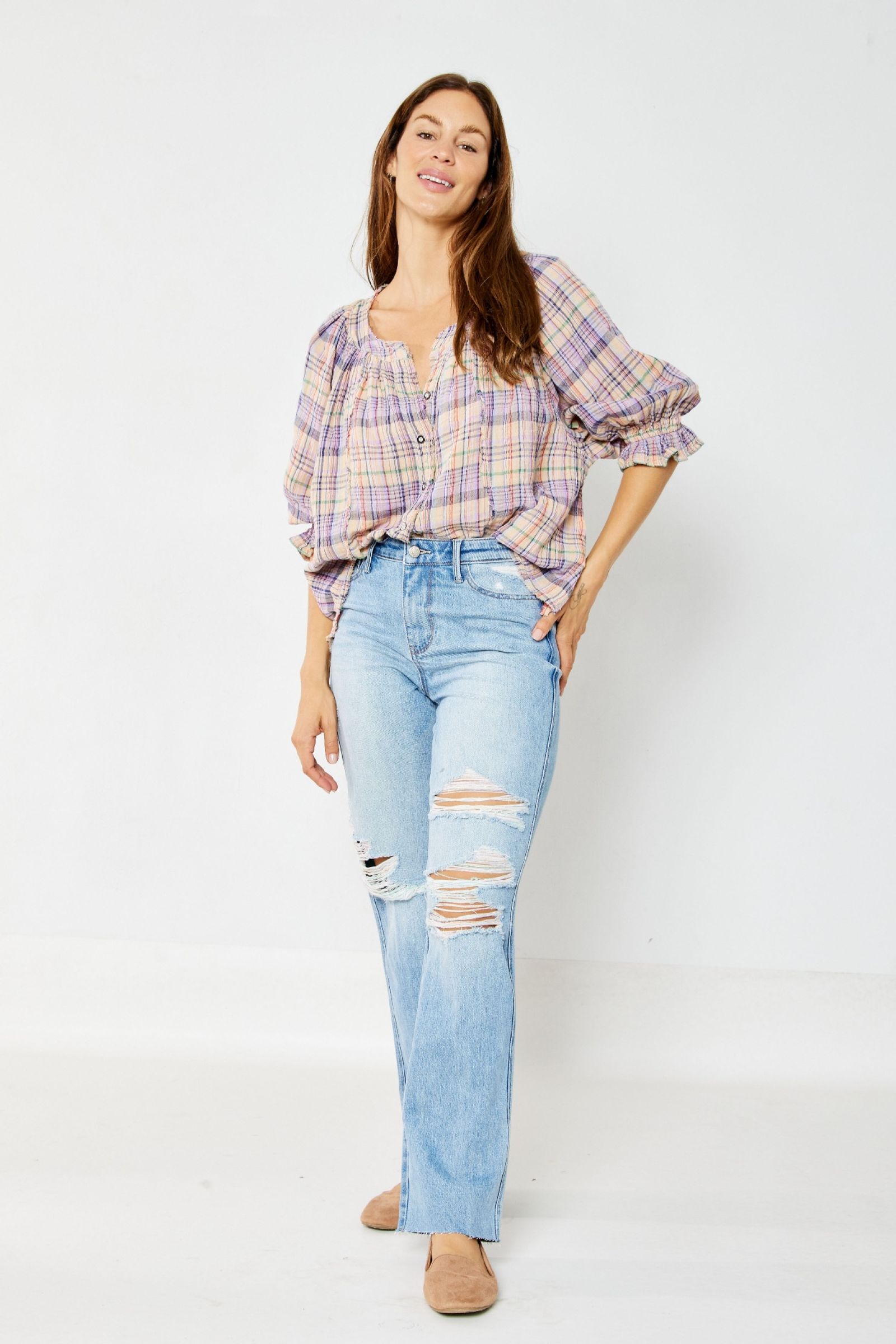 Luna HW Rigid Magic 90s Destroy Straight Leg