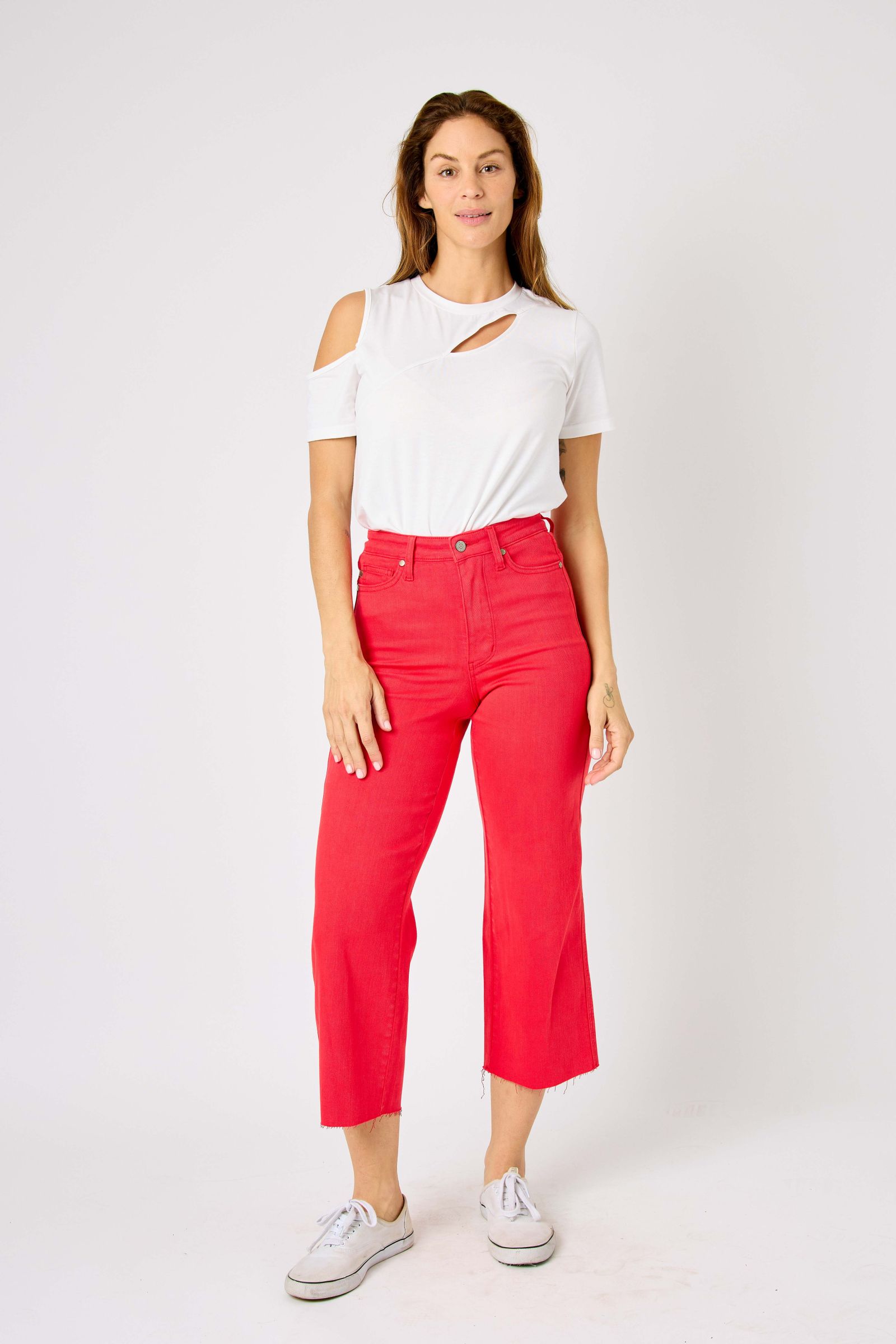 HW Red Tummy Control Crop Capri